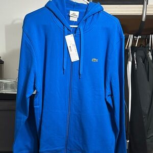 Lacoste Gitane Long Sleeve Full Zip Hoodie Sweater Jacket Medium 5 New Blue